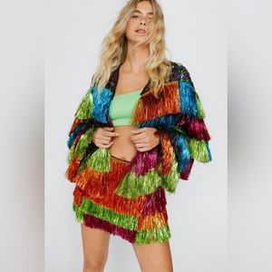 NWT Sequin Tiered Tinsel Jacket perfect for the Eras Tour!